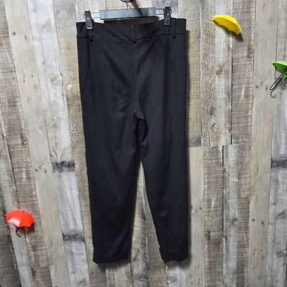 Trina Turk Black Rolled Hem Trouser Pants - Picture 2 of 6